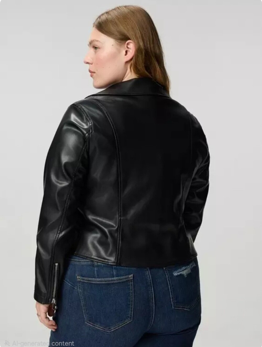 Torrid Satin Lined Black Faux Leather Asymmetric Zipper Moto Jacket Size 2X NWT - Picture 3 of 16